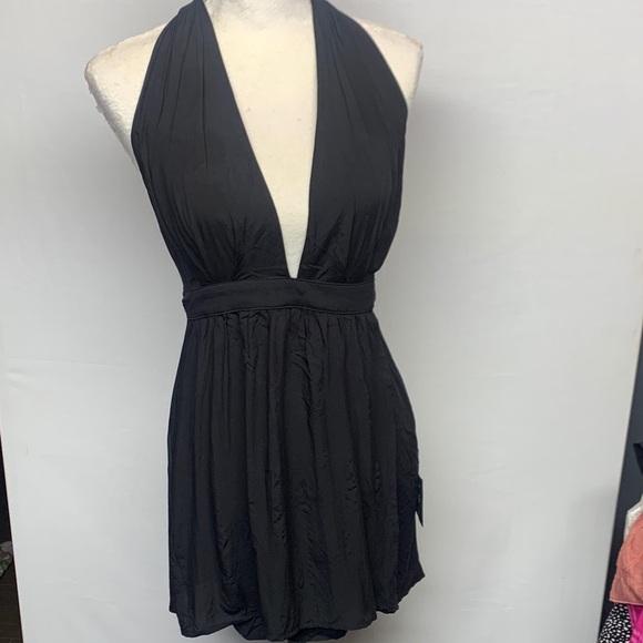 Lulu's Black Wrap Dress - Picture 1 of 8